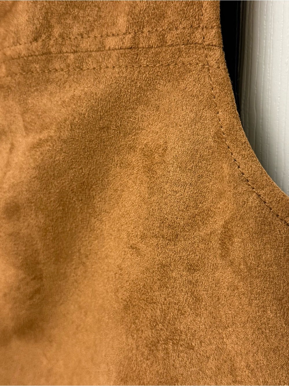 Sanctuary Suede-Look Sleeveless Shift Dress - Cognac Brown size M - Picture 7 of 8